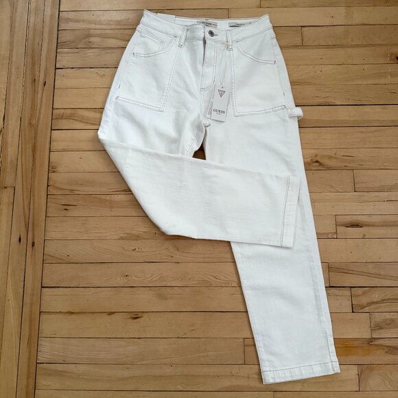 Guess "High Rise - Carpenter" White Ankle Jean, 29 - Picture 1 of 6